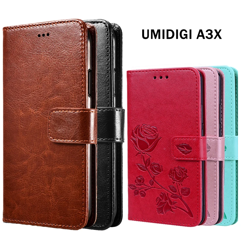 

Premium Leather Case For UMIDIGI A3X Standard Edition Flip Cover For UMI A3X UMIDIGIA3X 5.7" Wallet Stand Protective Phone Cases
