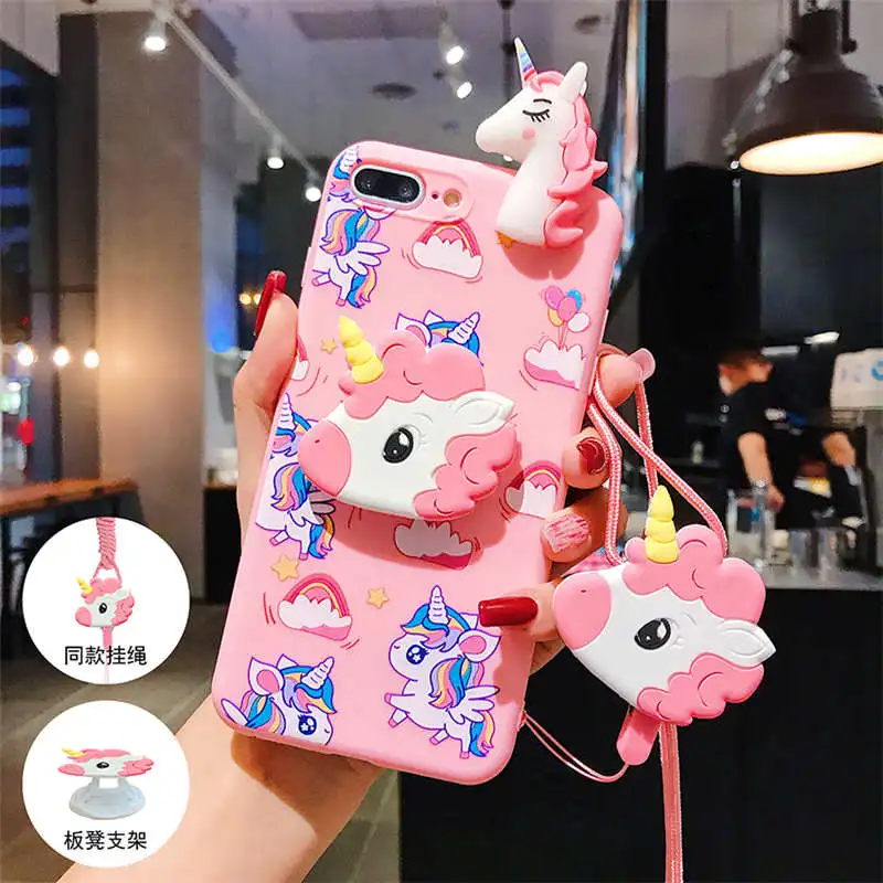 Мягкий чехол с мультяшным розовым единорогом для OPPO F9 F5 F11 Pro Reno K3 A3 A5 A37 A39 A57 A59 A71 A79
