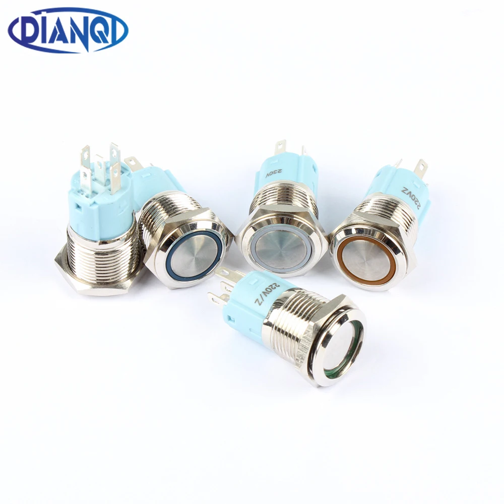 Бесплатная доставка латунный кнопочный переключатель 16 мм сброс плоского