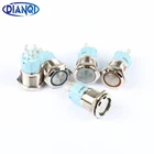 Бесплатная доставка, латунный кнопочный переключатель 16 мм, сброс плоского круглого светового кольца, моментальная Перезагрузка Блокировка с фиксацией 1NO 1NC 16HX