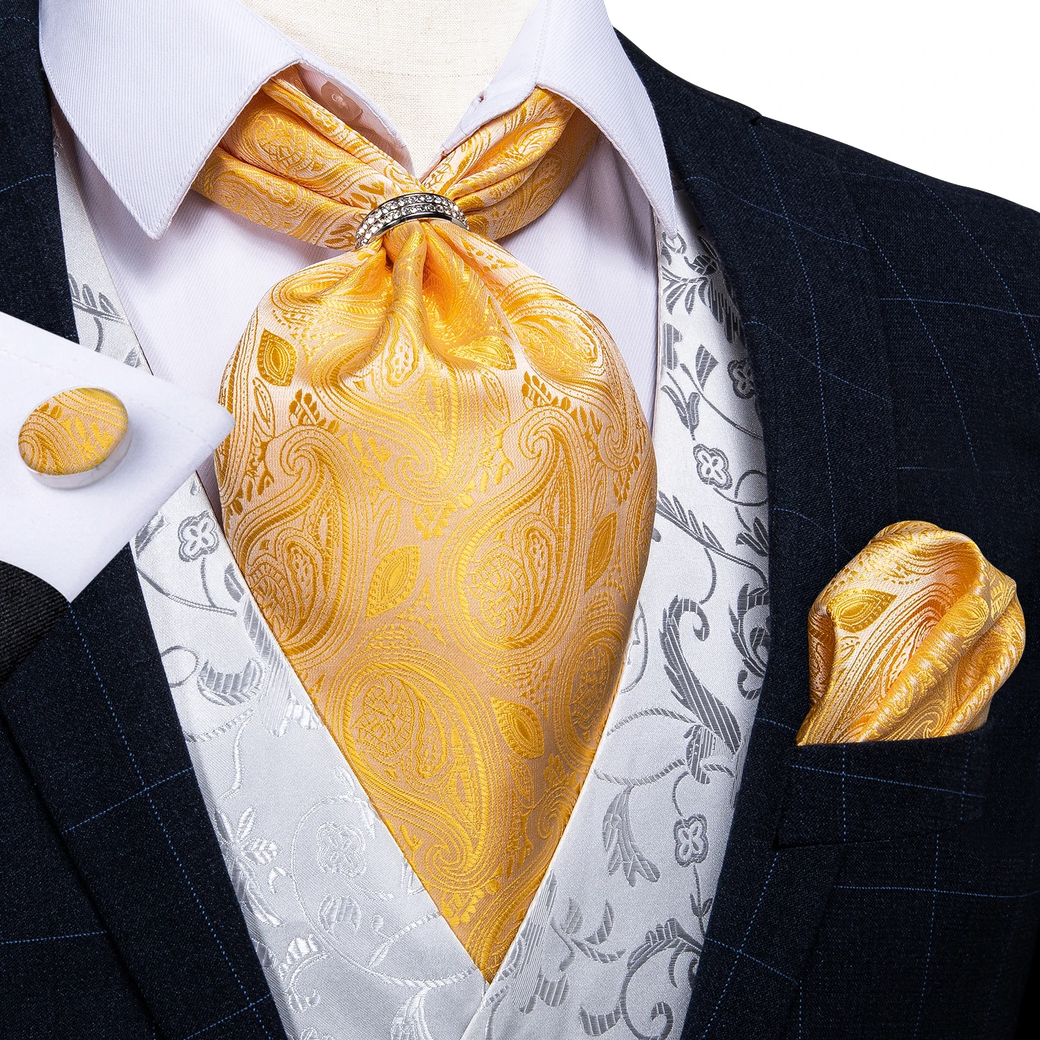 Серый шелковый галстук бабочка в клетку для свадебной вечеринки деловые