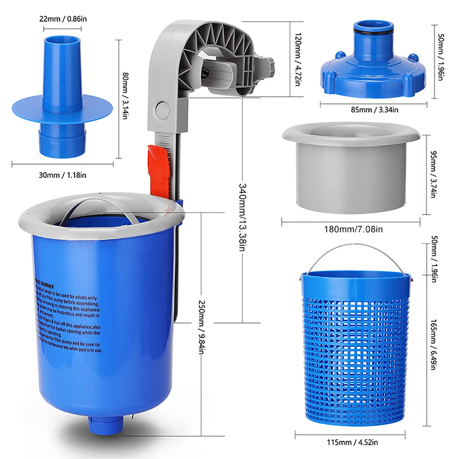

Wall Mount Swimming Pool Surface Skimmer with Filter Pump for Cleaning Pool Ground Automatic Pool Skimmer