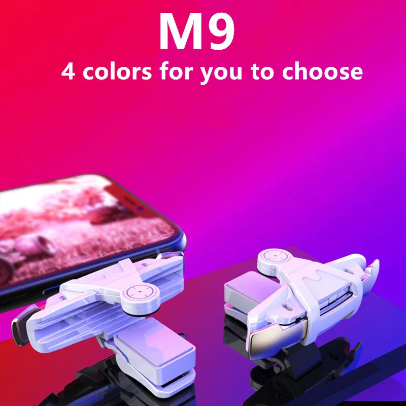 

M9 Plastic Metal Fr PUBG Game Controller Handle Mobile Phone Gamepad Joystick Trigger Aim Shooting Key Button for iPhone Samsung