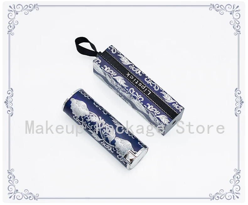 

1/3/5pcs 5m Empty Paper Tape Blue and White China Style Silver Pressed Lipstick Tube Sticker Can Be Pasted Repeatedly 12.1mm