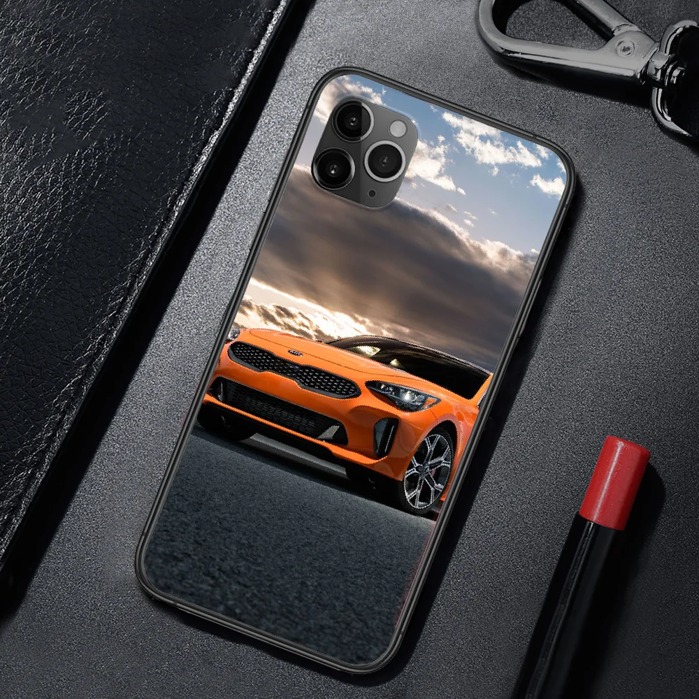

KIA Car Logo Phone Case For IPhone 4 4s 5 5S SE 5C 6 6S 7 8 Plus X XS XR 11 12 Mini Pro Max 2020 black Cell Pretty Back Trend