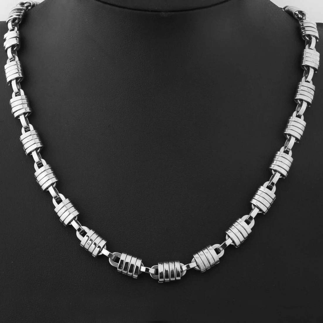 7 &quot-40&quot 9 мм полированный серебряный цвет Византийская цепочка ожерелье/браслет