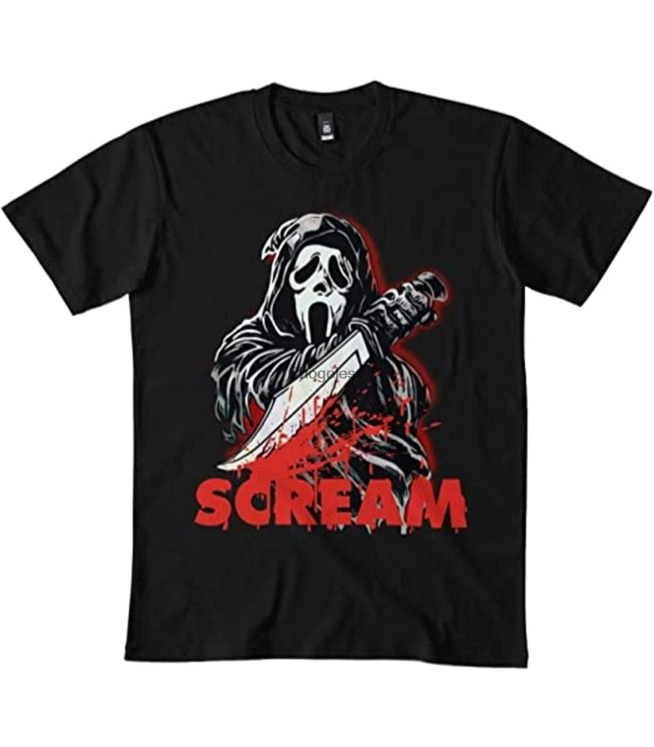 Классическая футболка с изображением маски крика Ghostface DMN10 Черная Толстовка