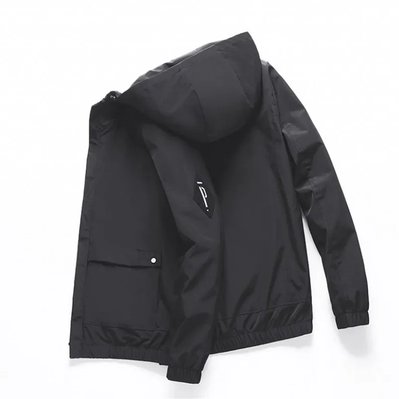 

men solid jacket casual male spring autumn men's jackets clothing with zipper plus size coats hoodie