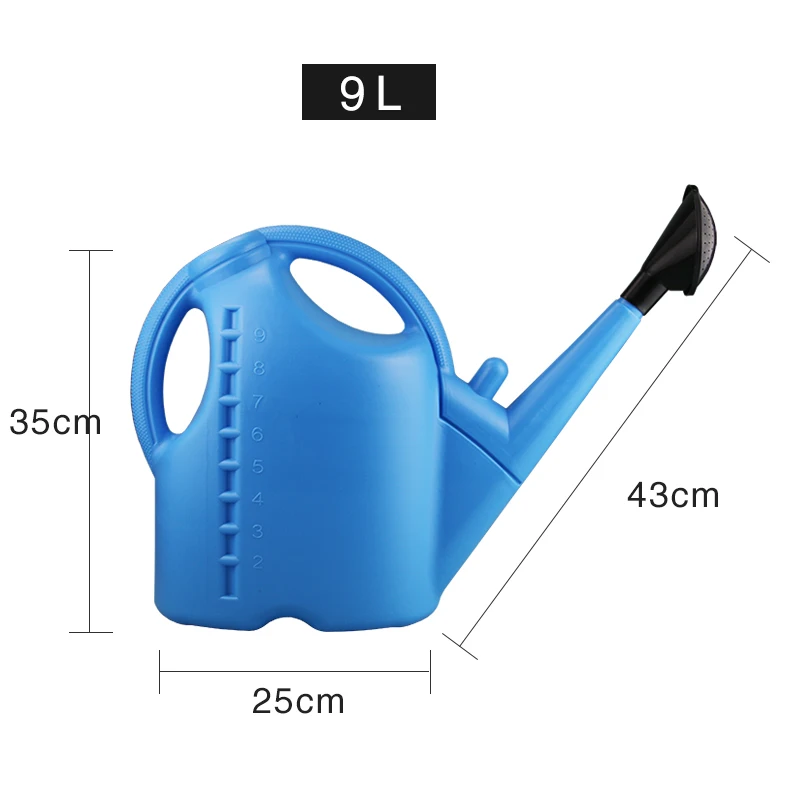 blue 9L Большая лейка, пластиковый длинный горшечный горшок, садовый горшок в горшках, инструмент для полива дома, чайник большой емкости LO1024157 - Цвет: blue 9L