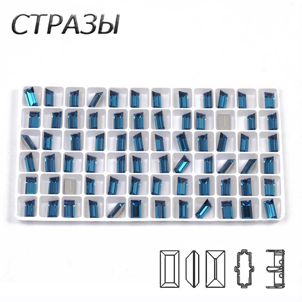 Стразы для пришивания CTPA3bI из стекла и кристаллов цвета Монтаны свадебного