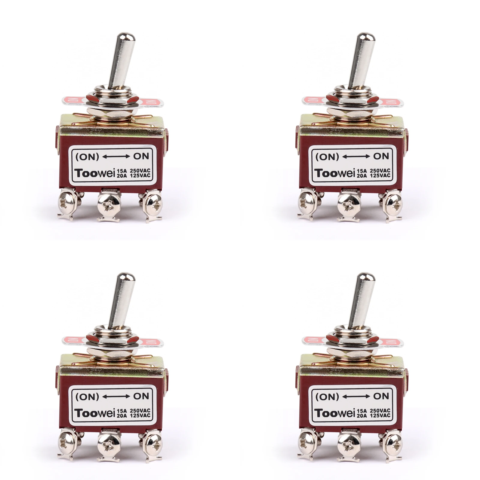 Artudatech 4 шт. 2 контактный 6Pin (ВКЛ) на 15A 250V Переключить винт переключения DPDT