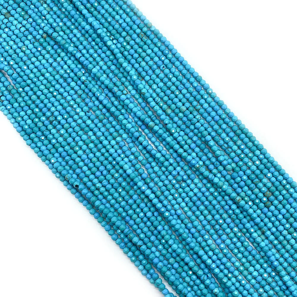 

Natural Stone Beads Blue Pine Stone Round Faceted Beads Fashion Jewelry Making Necklace Pendants DIY Accessories Gifts Bracelets