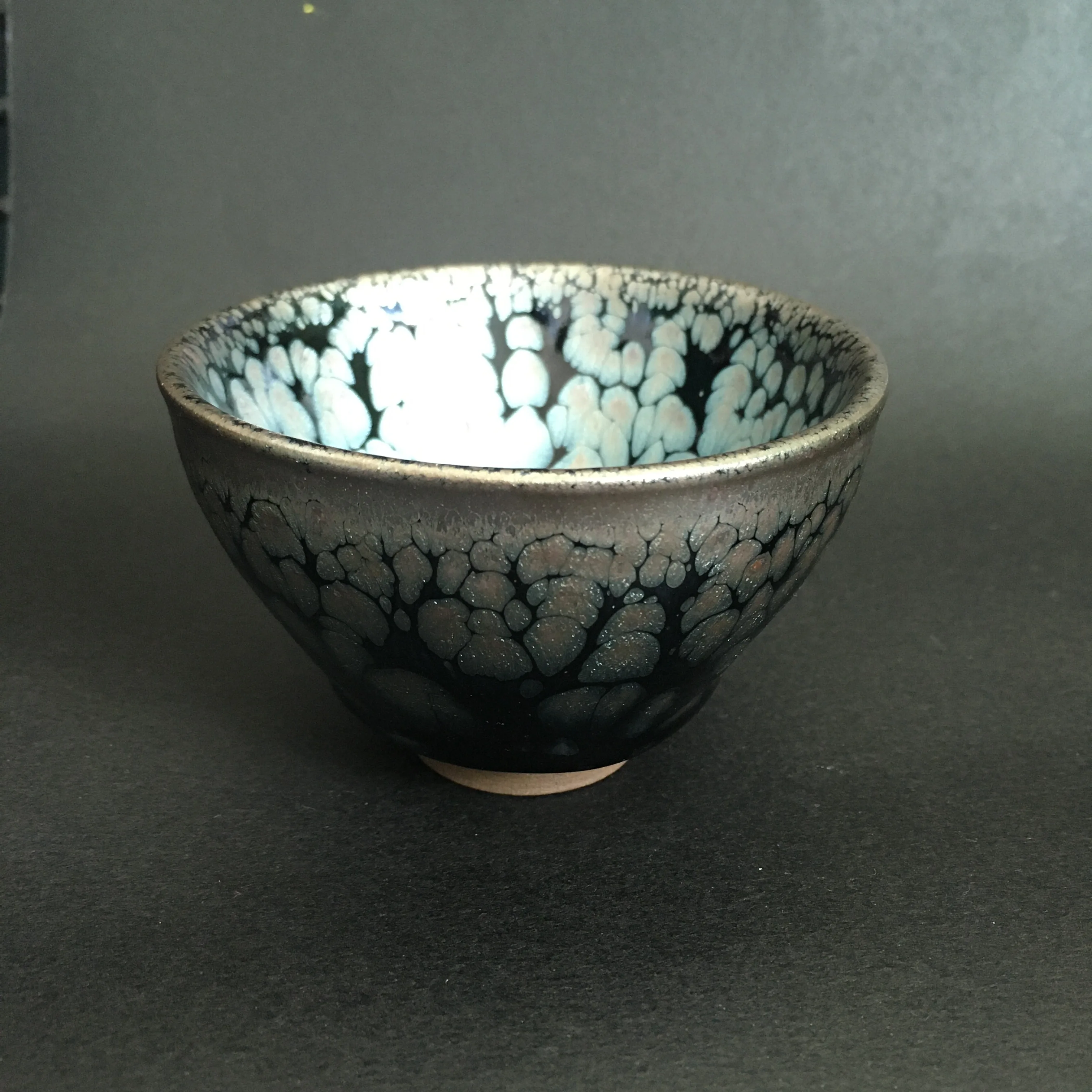 Jianzhan-Tazas de cerámica azul para punto de aceite, esmalte de arcilla Natural hermoso para horno, regalos, artesanías de la Dynasty Song China