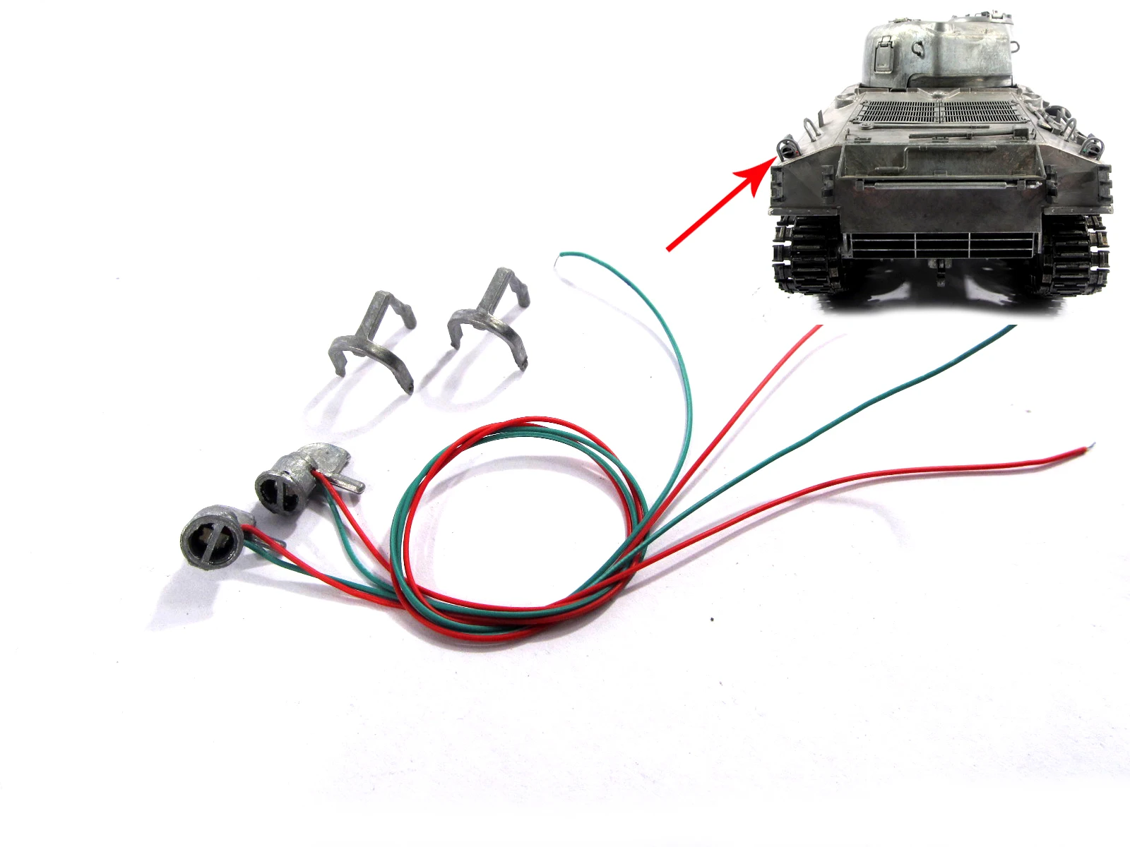 

US Stock Mato 1/16 Scale Sherman RC Tank Metal Rear Lights With Guards MT207 TH00915-SMT4