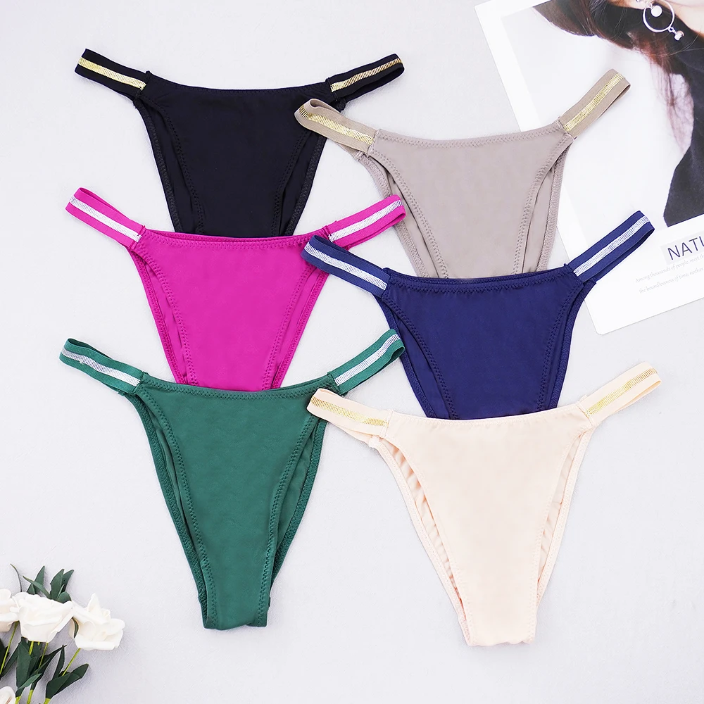 

Fitness Girl Luxury Sexy Thongs Seamless Panties Mid Waist G-striong Sporty Women Underwear Breathable Ice Silk Female Lingerie