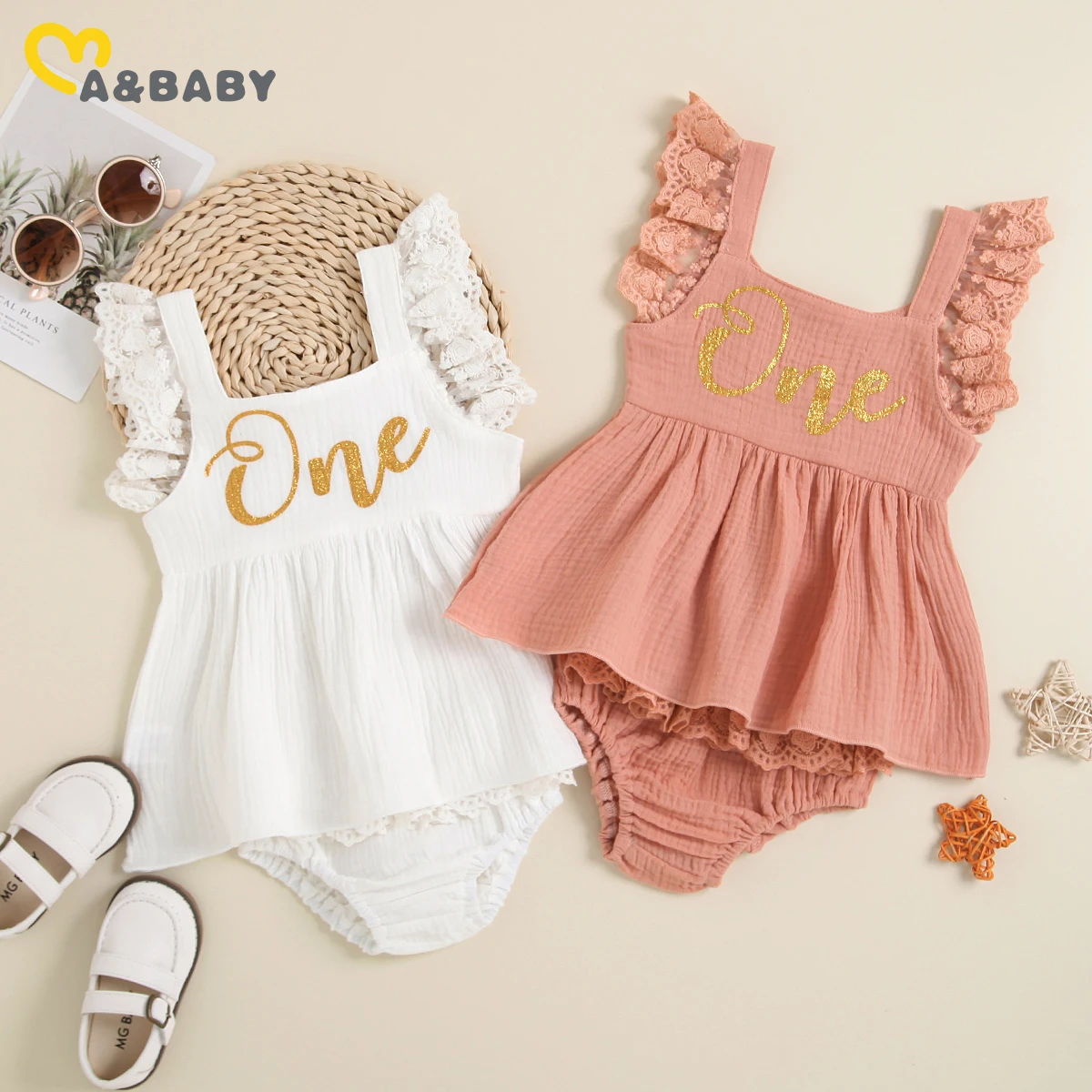 

Ma&Baby 0-3Y Summer Toddler Baby Kid Girls Clothes Set One Letter Ruffles Tops Shorts Outfits Birthday Costumes For Girls