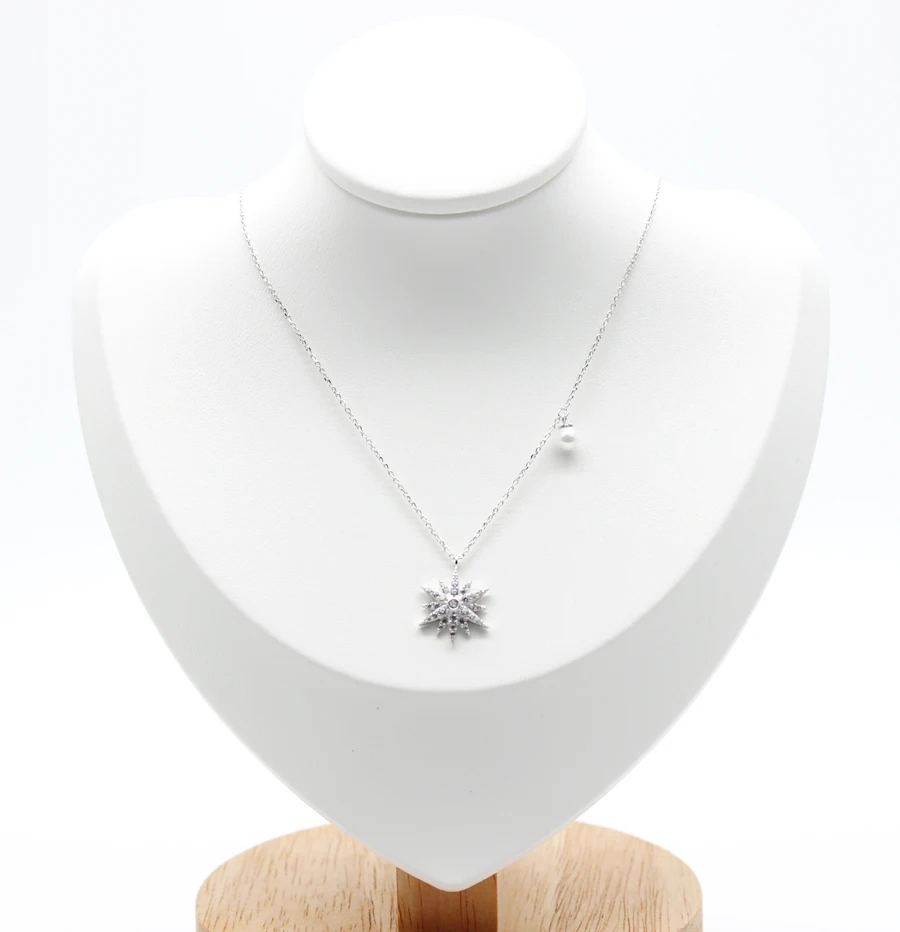 Новое высококачественное классическое Ожерелье Стразы из серебра 925 пробы