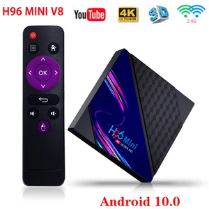 h96 mini v8 tv box android 10 1080p 4k youtube hd smart double wifi wireless tv set top box 1g 2g ram 8g 16g rom free global shipping