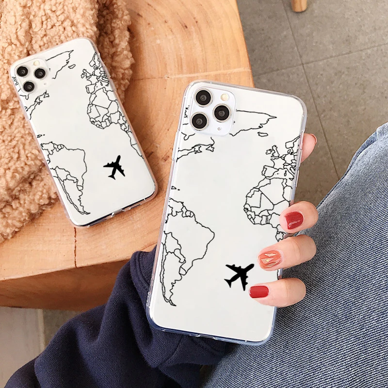 

Luxury world map travel route phone case for Samsung Galaxy S10 S10plus S21 S8 S9 Plus Note 8 9 10 Pro S20plus S10E Cover Shell