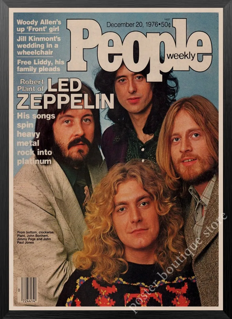 7 Светодиодный плакат Zeppelin Rock Music, Jimmy Page, rober Plant, винтажный домашний декор, настенные наклейки, 9 процентов/5 - Цвет: 7