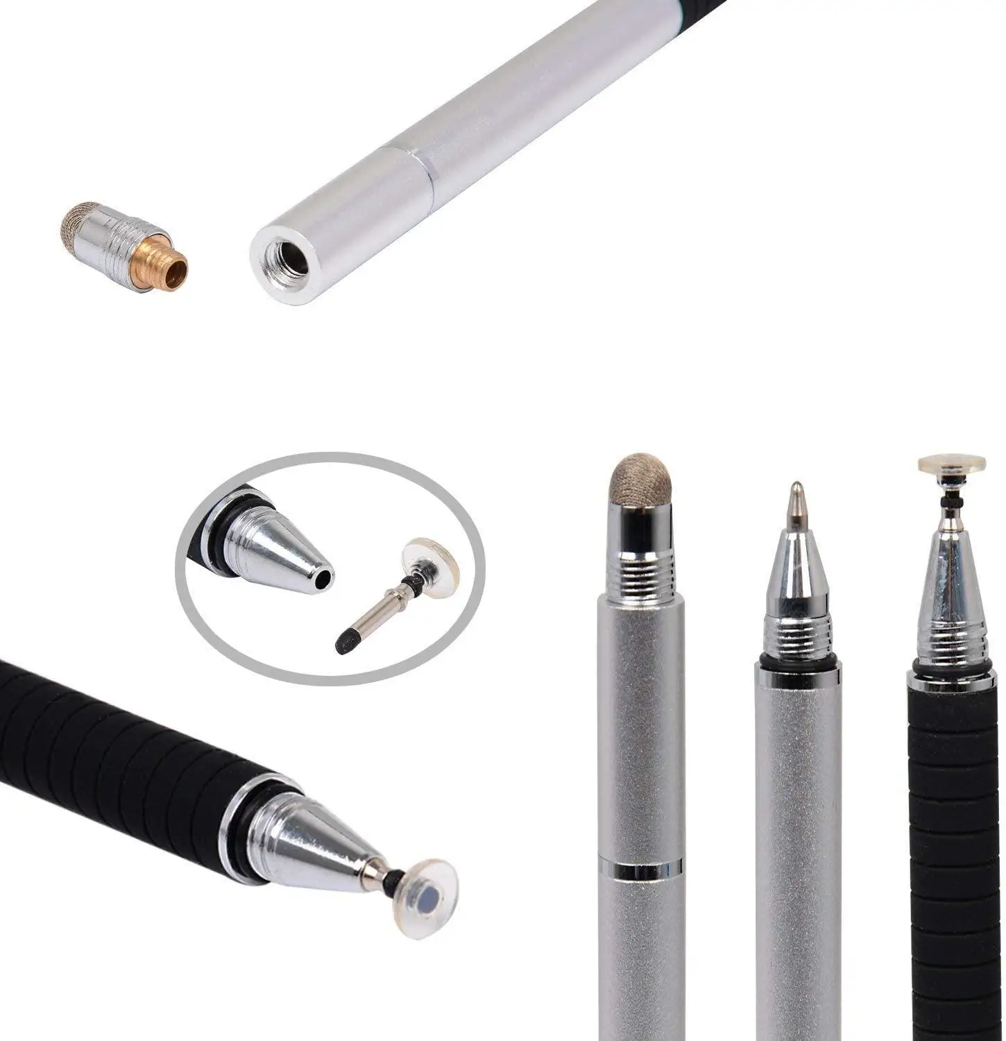 3 in 1 fiber stylus pen drawing tablet pens capacitive screen touch pen for mobile phone smart pen accessories ballpoint pen free global shipping