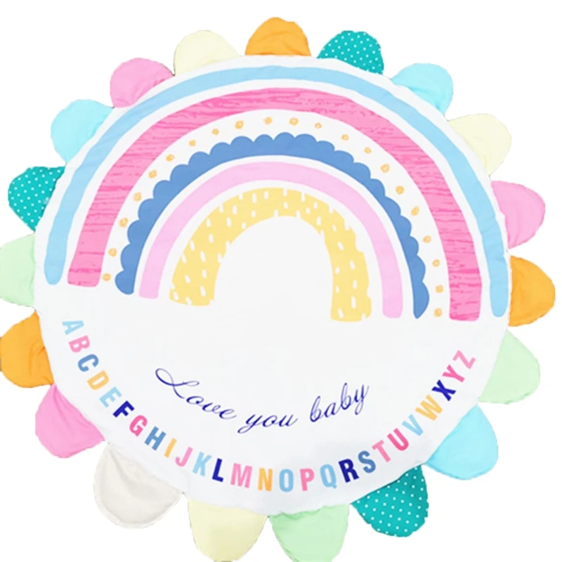 

1pc Sunflower Play Mat Toy Crawling Learning Area Cotton Rug Developmental Rug Colorful Carpet for Baby Sensory Kid Rugs