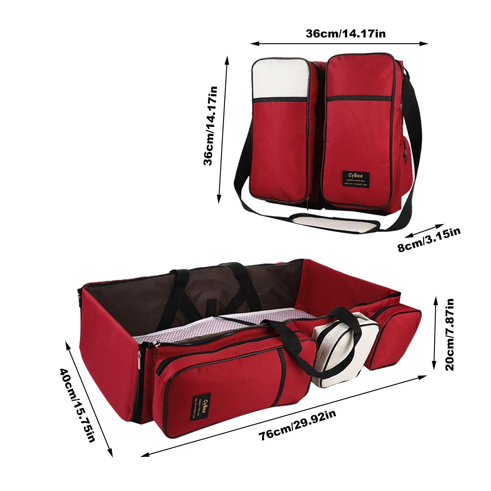 

Baby Diaper Bag Bed Backpack For Mom Maternity Bag For Stroller Nappy Bag Large Capacity Nursing Bag For Baby Care Upgrade Hooks