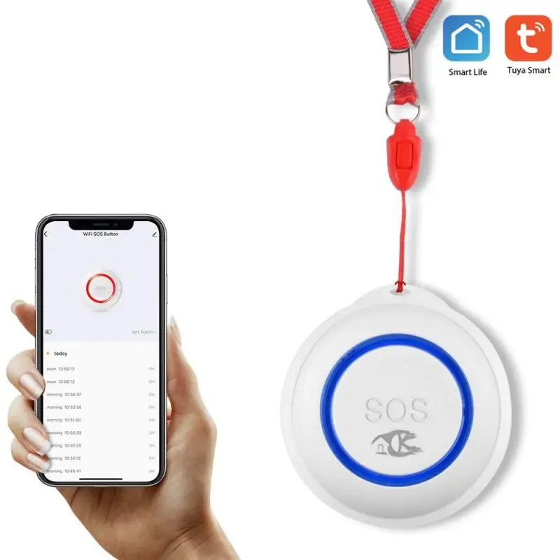 

TUYA WIFI SOS Button Smart Wireless Sensor Alarm Elderly alarm Waterproof Emergency Help Alarm Switch Work SOS emergency button