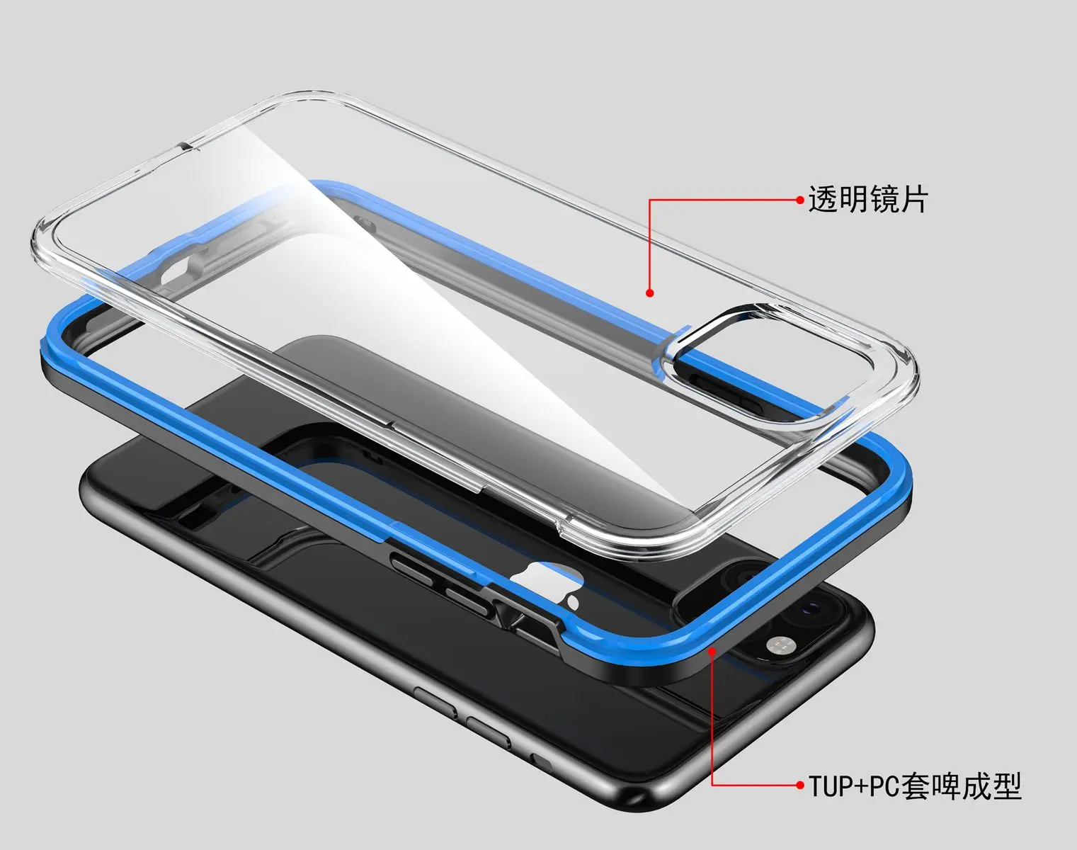 Чехол для iPhone 11 Pro Max однотонный комбинированный чехол из ТПУ и поликарбоната