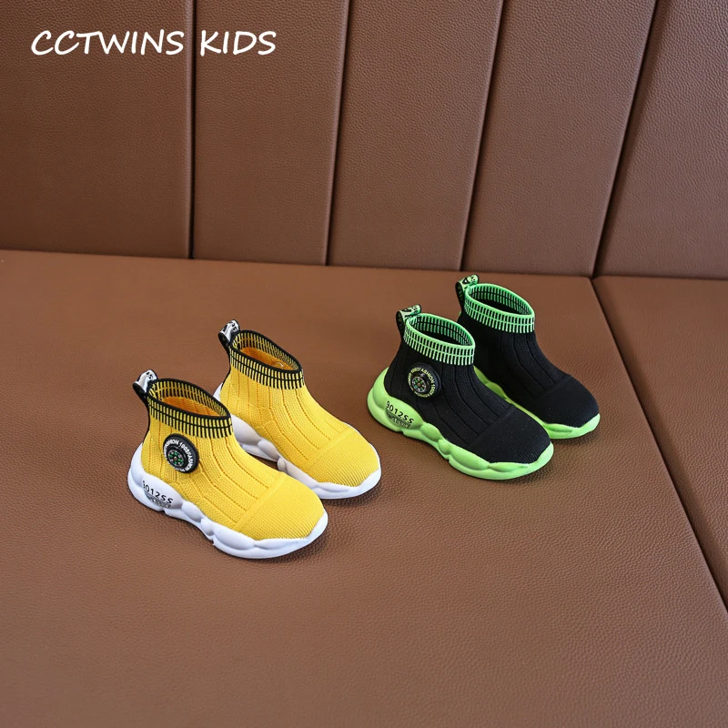 Kids Shoes Autumn Girls Fashion High Top Socks Shoes Boys Black Sports Sneakers Children Toddler Casual Trainers FH2469