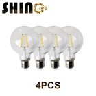 Светодиодная лампа накаливания 4 шт.лот 2021, в стиле ретро, с сертификатом Ce, Rohs, Шариковая лампа G80, 6 Вт, 4000k, 220 В для украшения дома, спальни