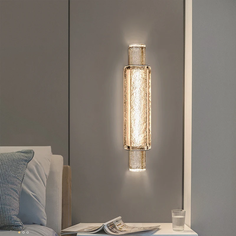 

Postmodern minimalist Nordic large crystal block wall light living room TV background wall aisle creative wall lamp