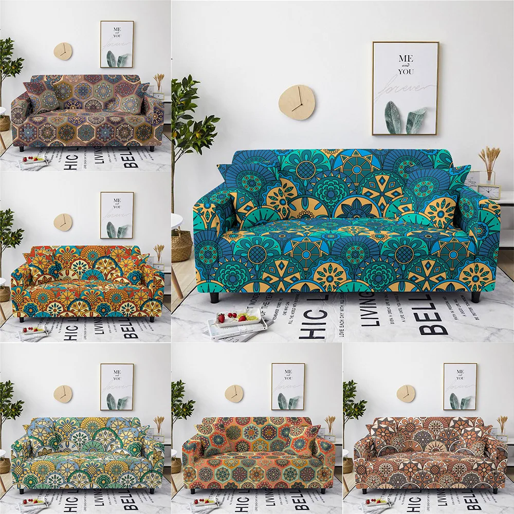 

Fashion Imperial Concubine Datura Series Pattern All Inclusive Elastic Sofa Cover Soft Couch Slipcovers 9 Colors 1-4 Seaters