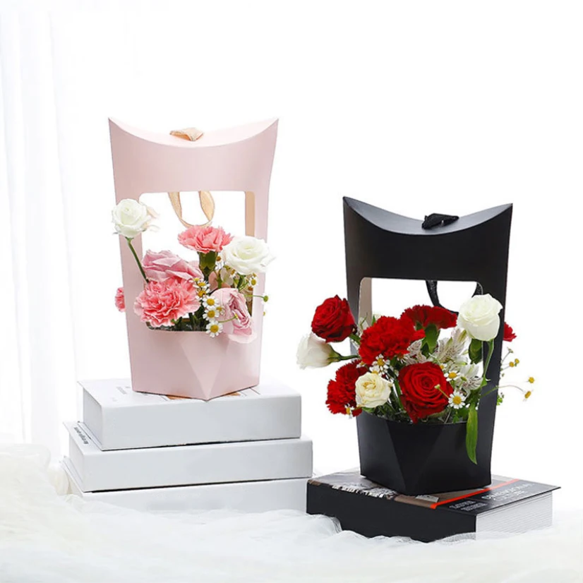 

Flower Box Package for Gifts Bouquet Hollow Portable Florist Supplies Communion Birthday Girl Boxes Packaging Wholesale