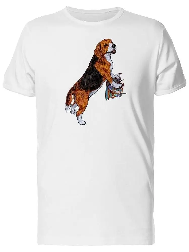 Прохладный Бигль платье с милой собачкой Мужская футболка образ Сделай Сам Prited |