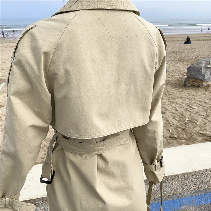 

DEYI Women Casual Long Trench Coat With Sashes Double Breasted Women's Windbreaker 2020 Ladies Outerwear