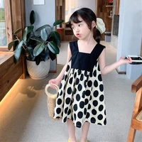 2022 summer new arrival baby girls casual clothes polka dots sleeveless princess dress for girls children clothing 2 8year kids
