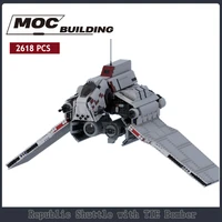republic shuttle with tie bomber assembling diy building blocks imperial space wars moc science education christmas gift toys