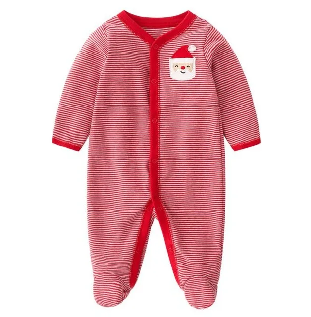 Christma red Детский хлопковый комбинезон с длинными рукавами для мальчиков, jumsuit, одежда для маленьких мальчиков от 0 до 3 месяцев зимняя одежда для маленьких девочек, комбинезон - Цвет: Christma red