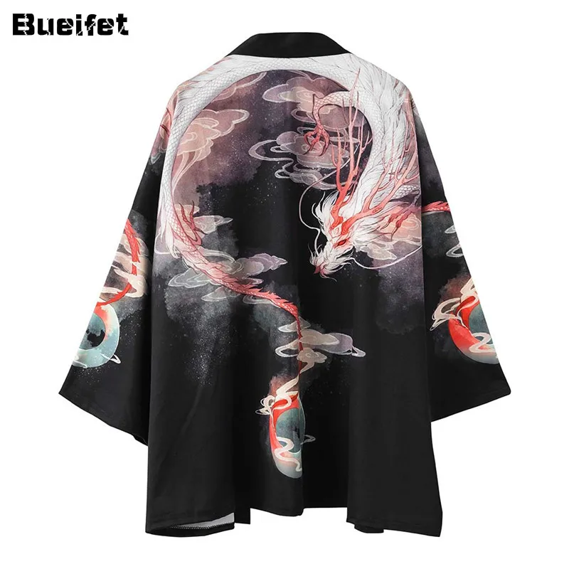Летнее повседневное японское кимоно Yukata мужское пляжное уличная одежда куртки