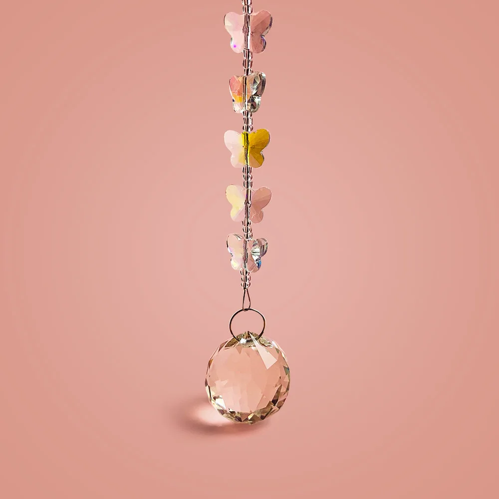 

DIY Clear Chandelier Crystals Color Butterfly Crystal Beads Suncatcher Hanging Ornament Pendants Decoration Lighting Accessories