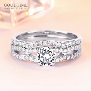 Модное женское кольцо, 925 пробы, серебро, принцесса, циркон, обручальное кольцо, набор, стразы, ювелирные изделия для помолвки, аксессуары для девушек, вечерние