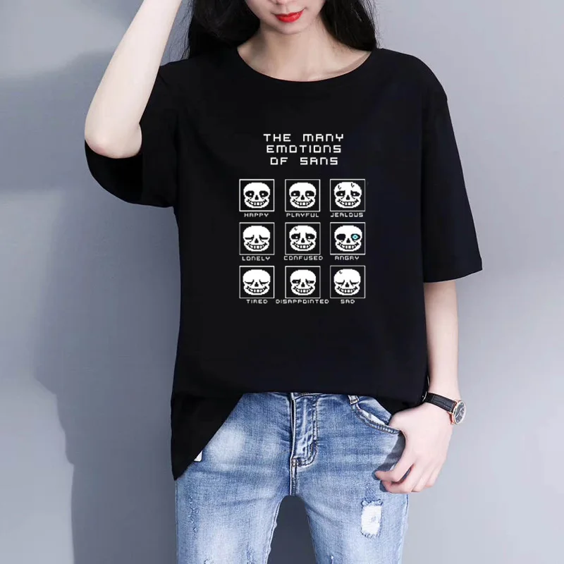 Забавная женская футболка с коротким рукавом принтом и круглым вырезом для