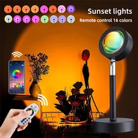 sunset lamp rgb 16 colors app remote control projection led night light for home bedroom shop background decoration