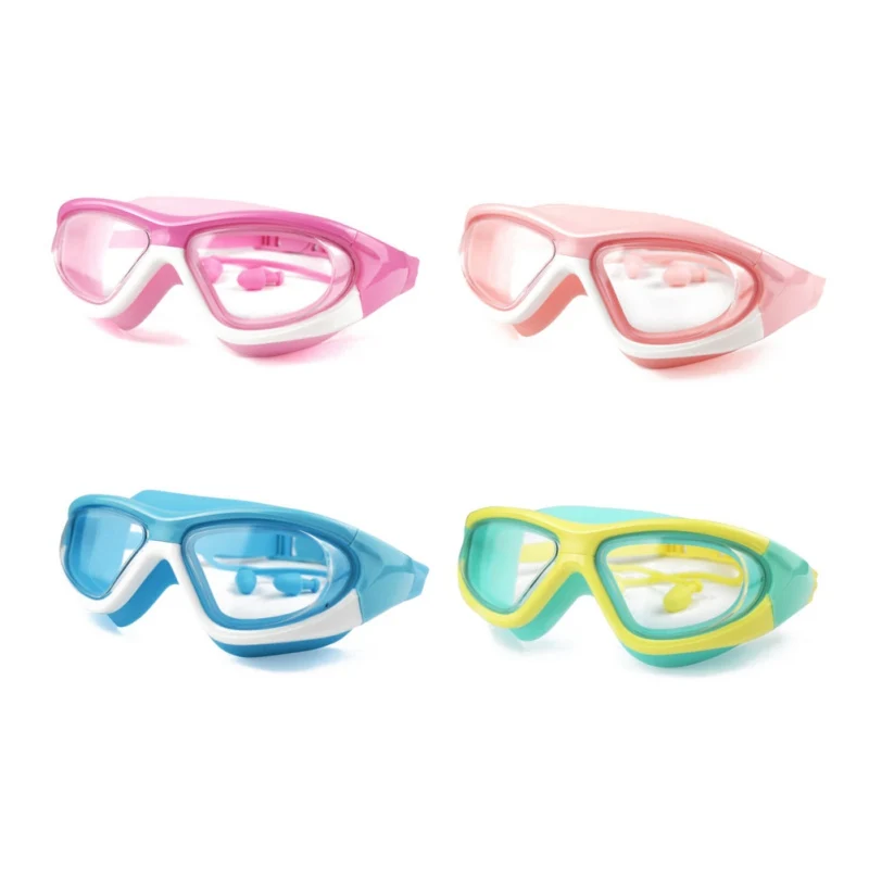 Очки для плавания с большой оправой антизапотевающие водонепроницаемые HD