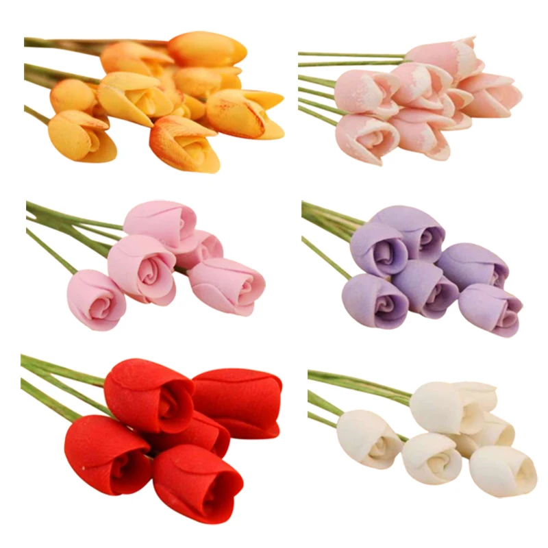 1/12 миниатюрный кукольный домик ручной работы глина Розовый тюльпан украшение