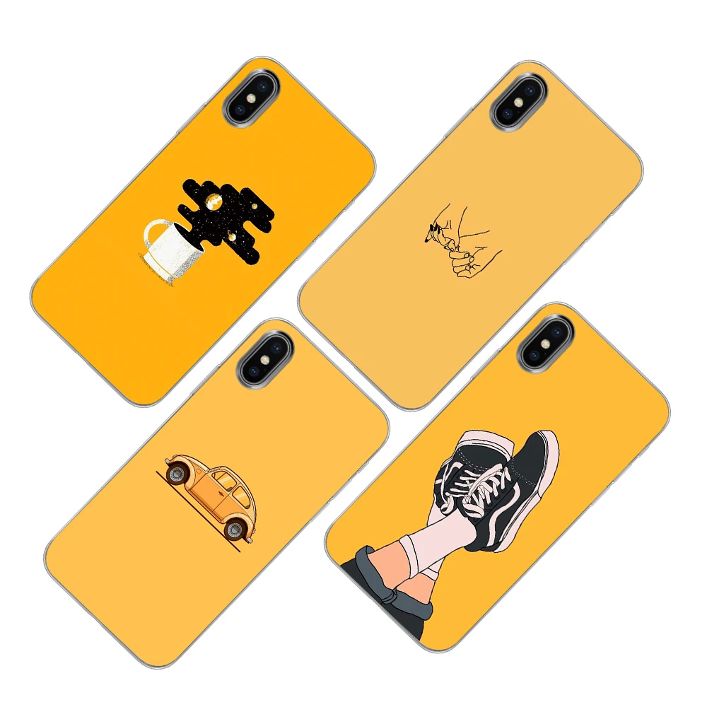 Удивительные милые желтые арт специальные горячие продажи чехлы для iPhone 5 5S SE 6 6s 7
