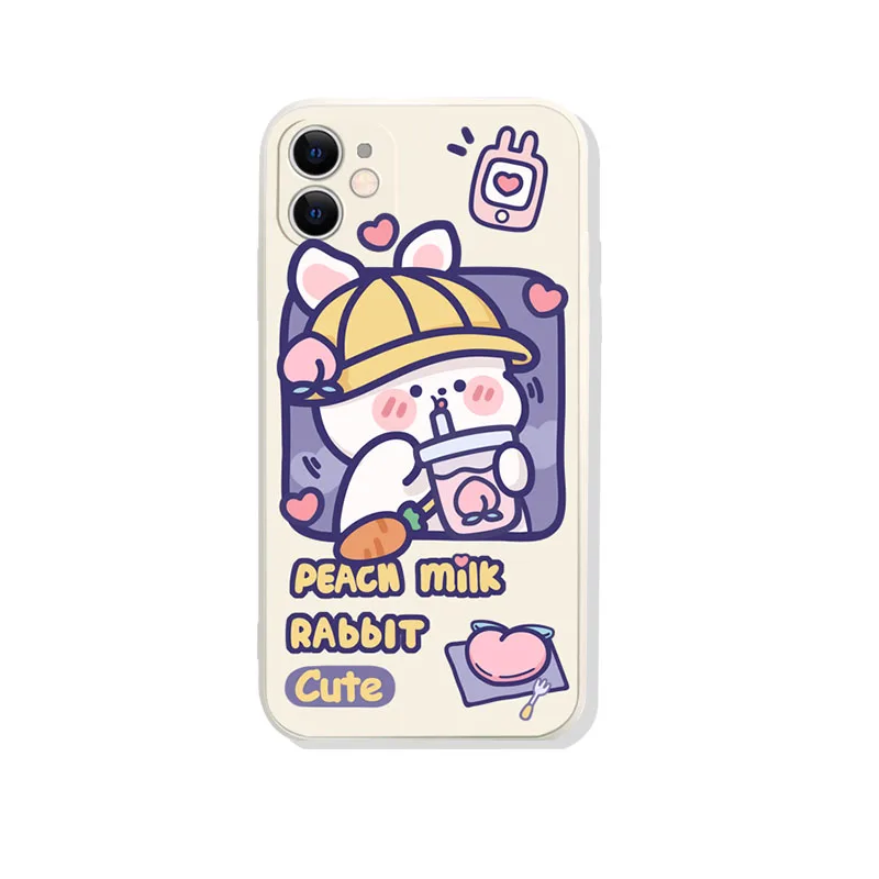 

Cute Bear Cartoon Rabbit Animal Phone Case For iphone 12 Pro Max 12 11 Pro XR XS Max X 8 7 Shockproof Soft TPU Lovely Back Cover