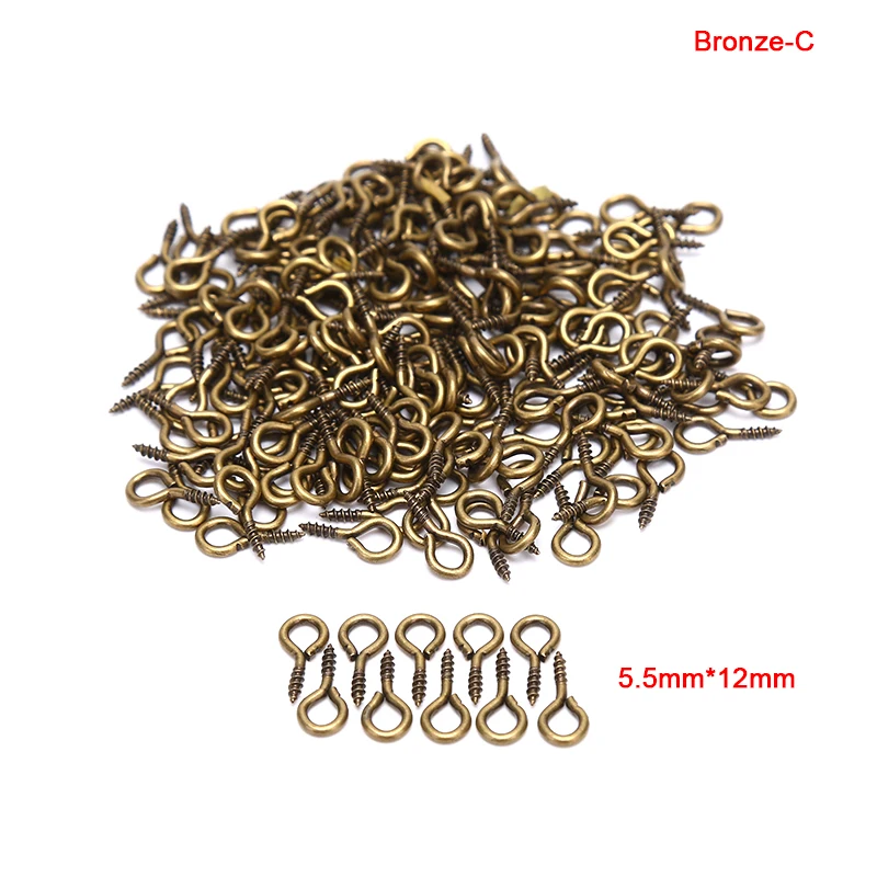 200 шт./лот мини-застежки-булавки для глаз родиевый цвет маленькие петли с винтом