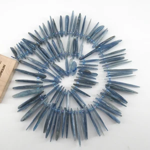 Бусины APDGG из натурального голубого кианита, с отверстиями сверху, необработанный неровный драгоценный камень, 17 дюймов, для изготовления ювелирных изделий